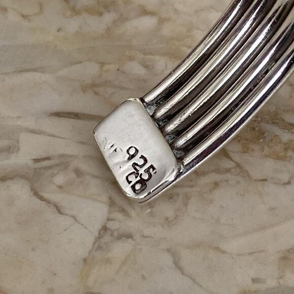 Solid 925 Sterling Silver Cuff Bracelet- 23g - Picture 5 of 10